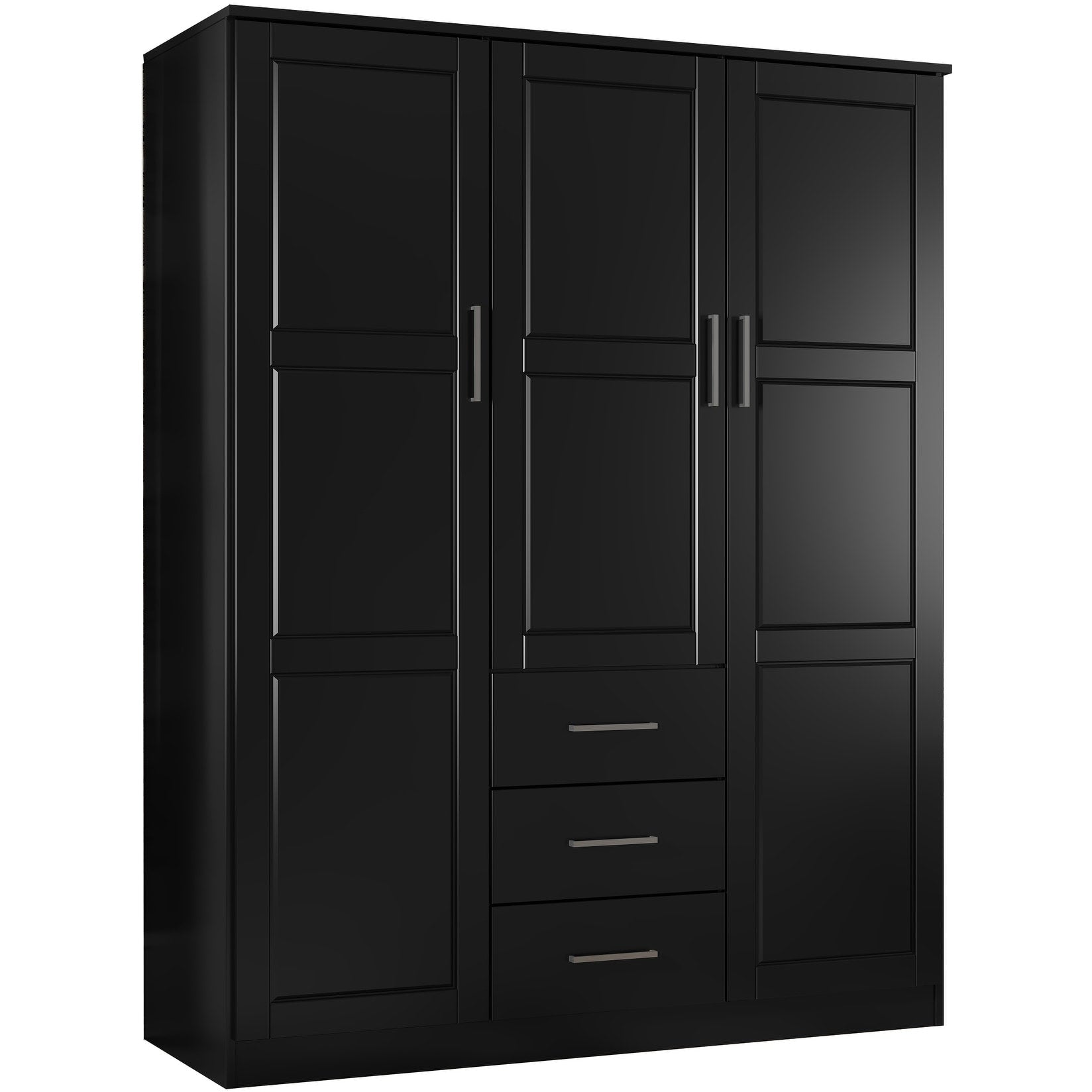 Armoire penderie Cosmo 3 portes 100 % bois massif de Palace Imports avec portes en bois massif ou en miroir