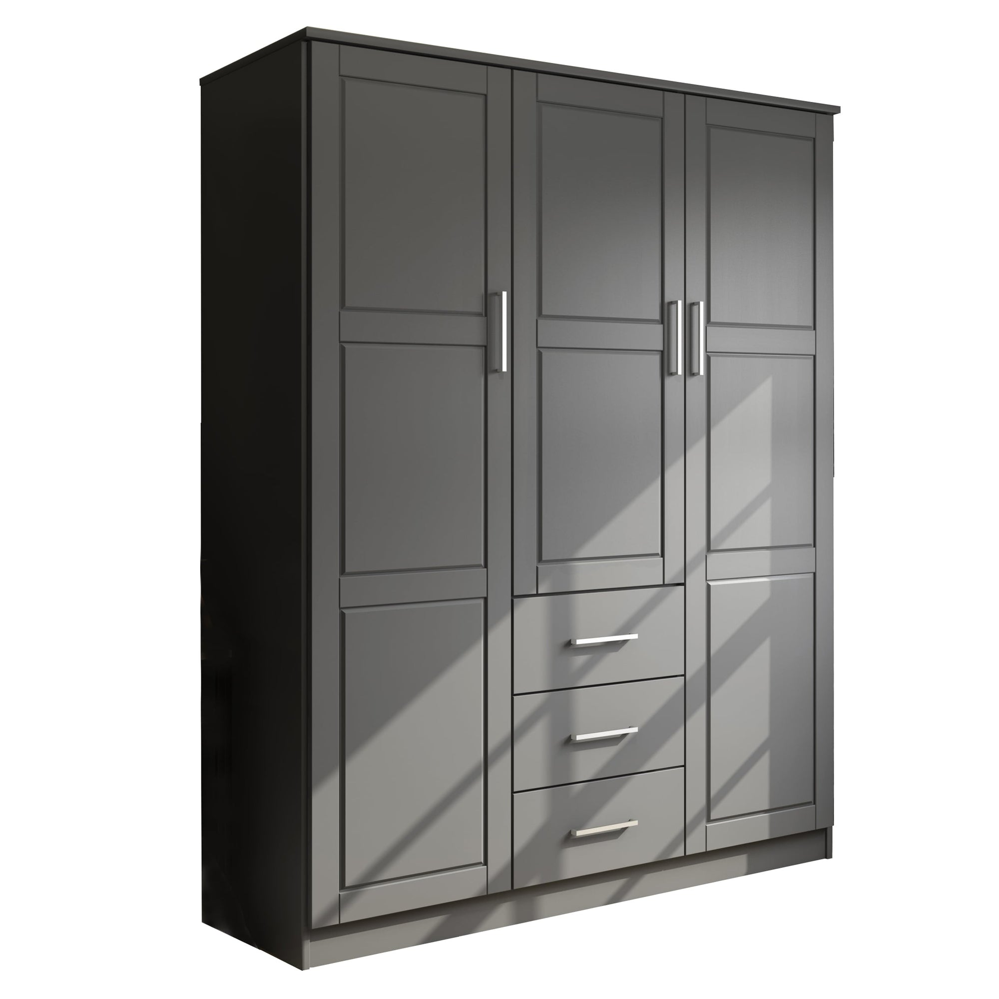 Armoire penderie Cosmo 3 portes 100 % bois massif de Palace Imports avec portes en bois massif ou en miroir