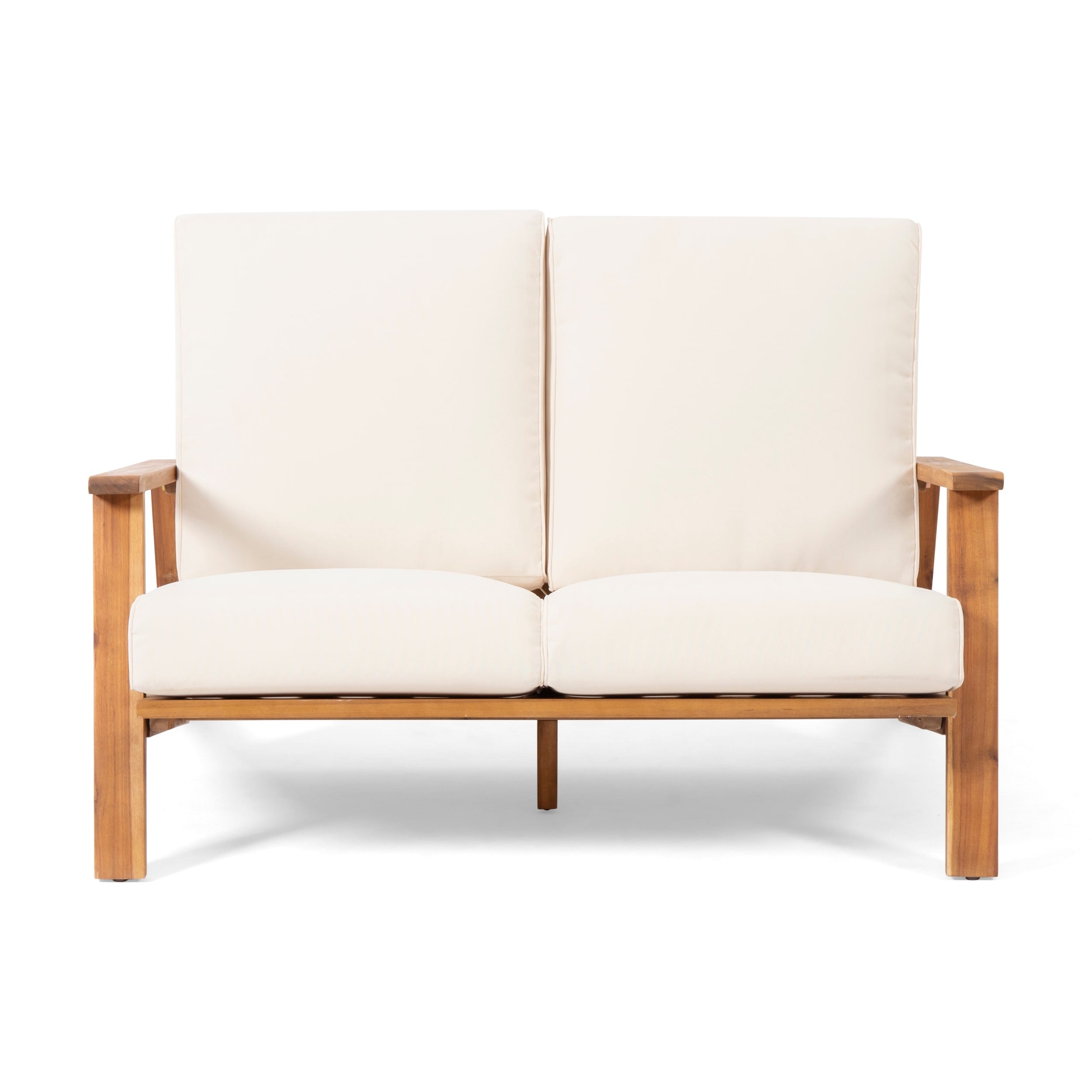 Ensemble de salon de jardin rembourré Paloma 4 pièces en acacia par Christopher Knight Home
