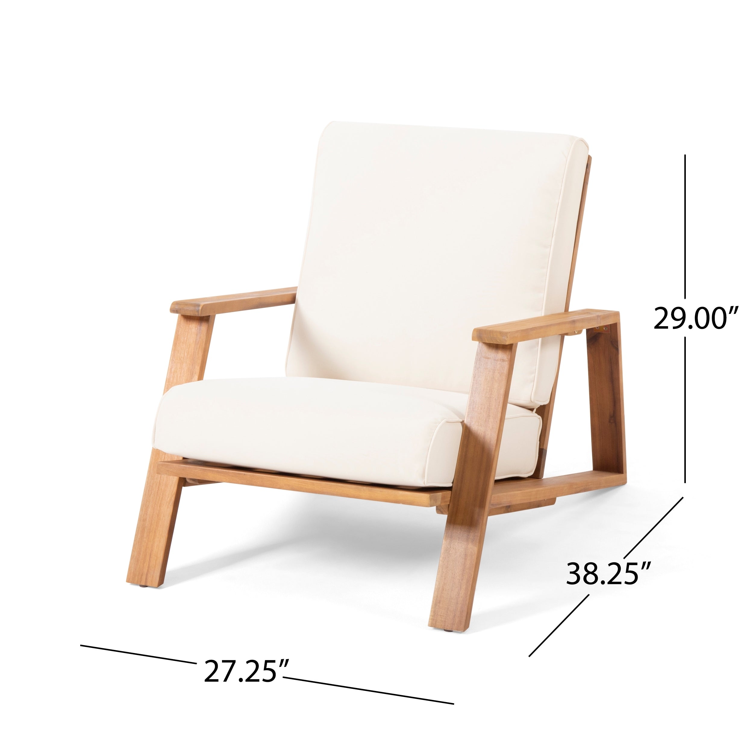 Ensemble de salon de jardin rembourré Paloma 4 pièces en acacia par Christopher Knight Home