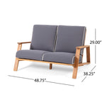 Ensemble de salon de jardin rembourré Paloma 4 pièces en acacia par Christopher Knight Home