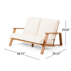 Ensemble de salon de jardin rembourré Paloma 4 pièces en acacia par Christopher Knight Home