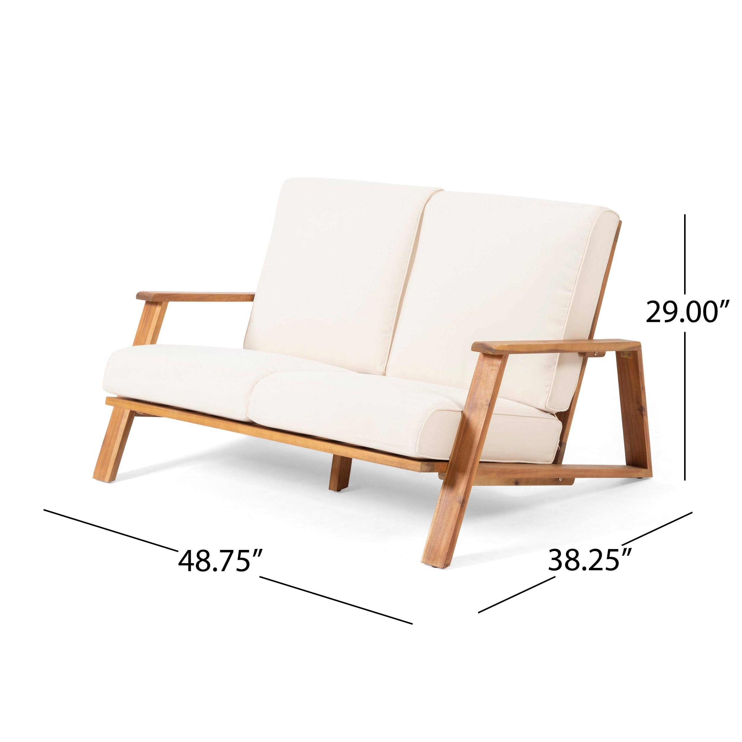 Ensemble de salon de jardin rembourré Paloma 4 pièces en acacia par Christopher Knight Home