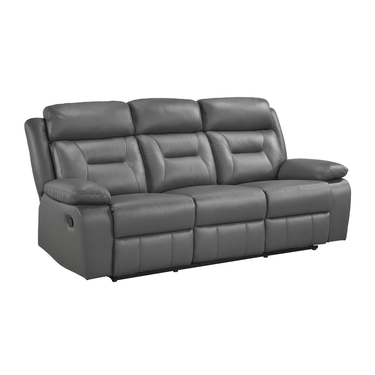 Canapé inclinable manuel double en cuir Papyrus