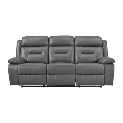 Canapé inclinable manuel double en cuir Papyrus
