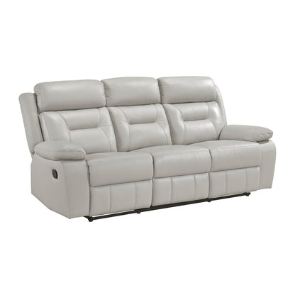 Canapé inclinable manuel double en cuir Papyrus