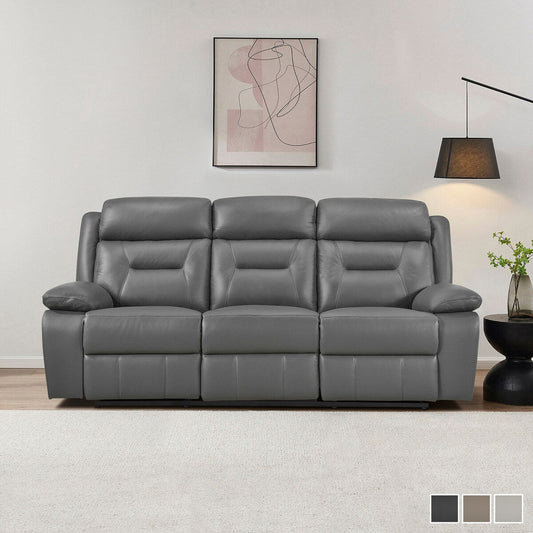Canapé inclinable manuel double en cuir Papyrus