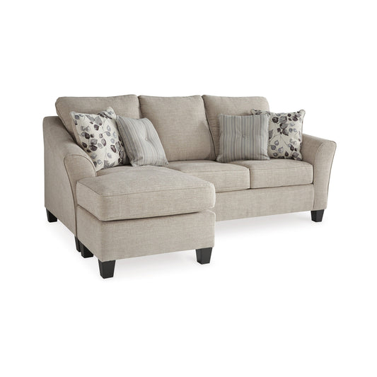 Canapé-lit Parker L, polyester gris, 4 coussins décoratifs, 233 cm