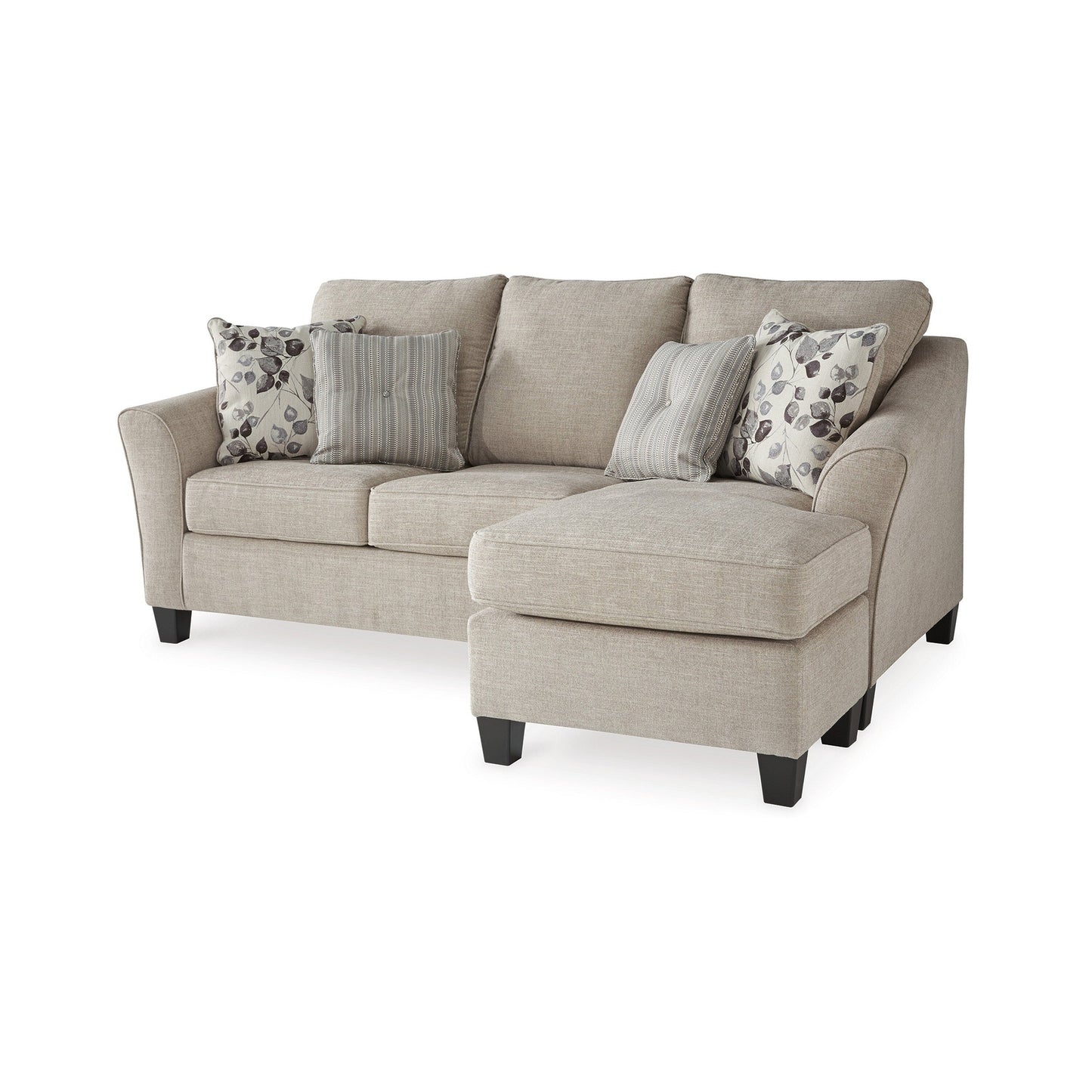 Canapé-lit Parker L, polyester gris, 4 coussins décoratifs, 233 cm