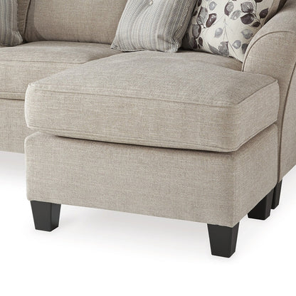Canapé-lit Parker L, polyester gris, 4 coussins décoratifs, 233 cm