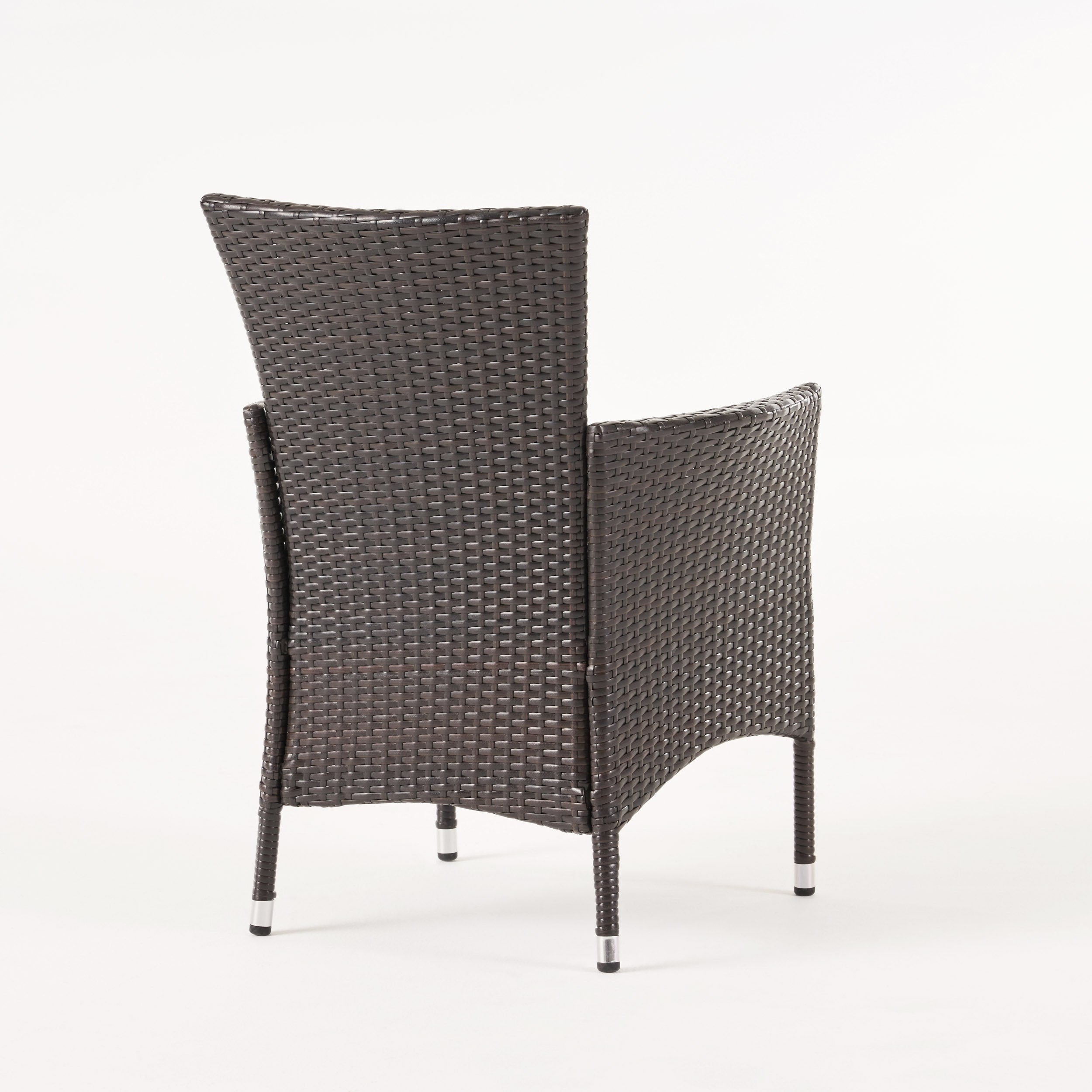 Ensemble bistrot d'extérieur Parker 3 pièces en osier avec coussins par Christopher Knight Home