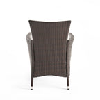 Ensemble bistrot d'extérieur Parker 3 pièces en osier avec coussins par Christopher Knight Home