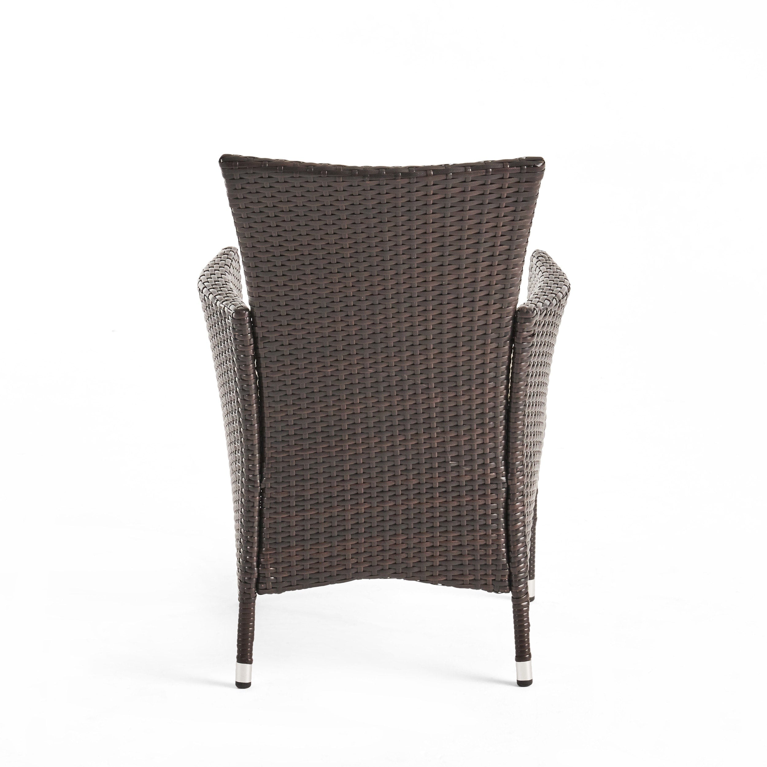 Ensemble bistrot d'extérieur Parker 3 pièces en osier avec coussins par Christopher Knight Home