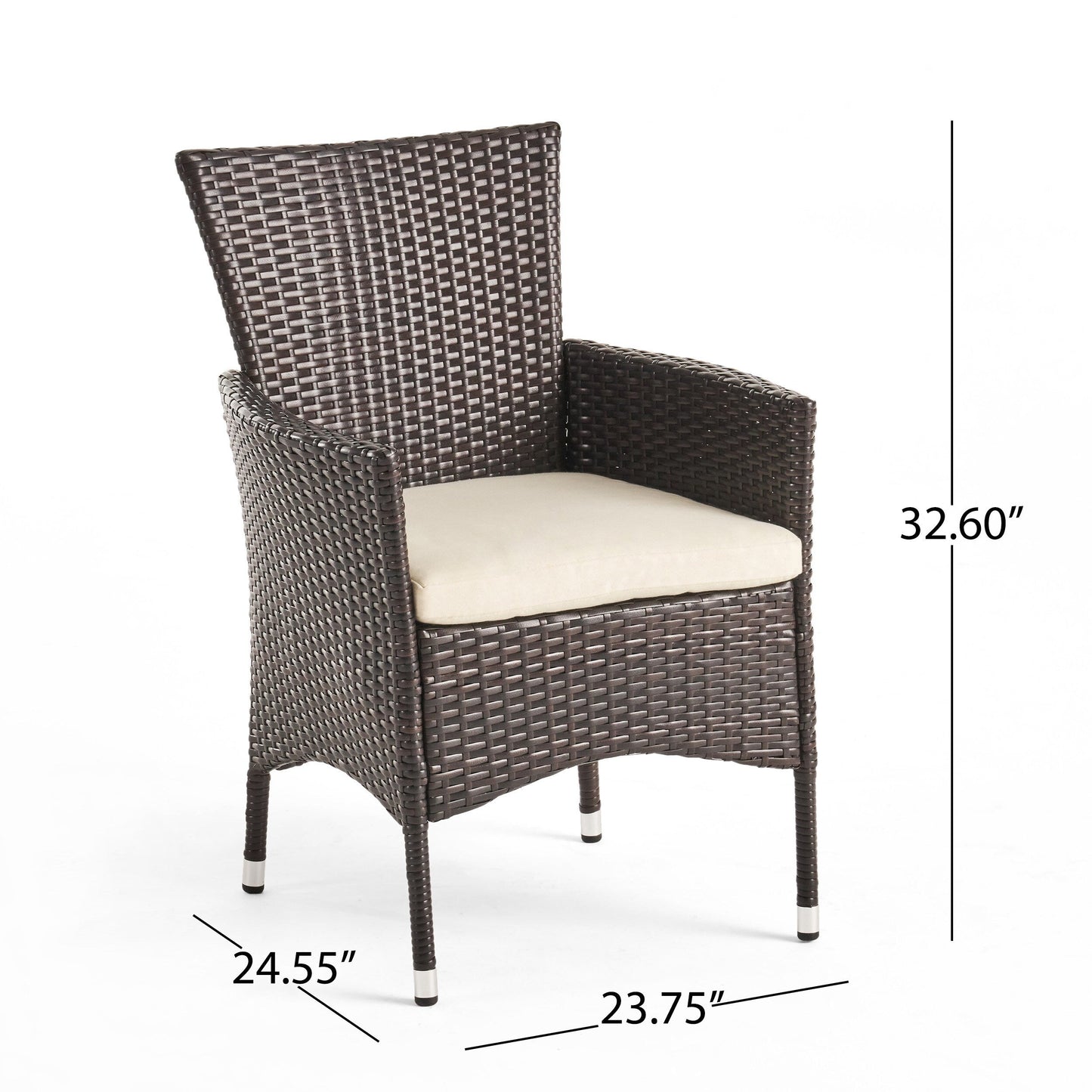 Ensemble bistrot d'extérieur Parker 3 pièces en osier avec coussins par Christopher Knight Home