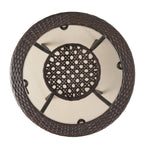 Ensemble bistrot d'extérieur Parker 3 pièces en osier avec coussins par Christopher Knight Home