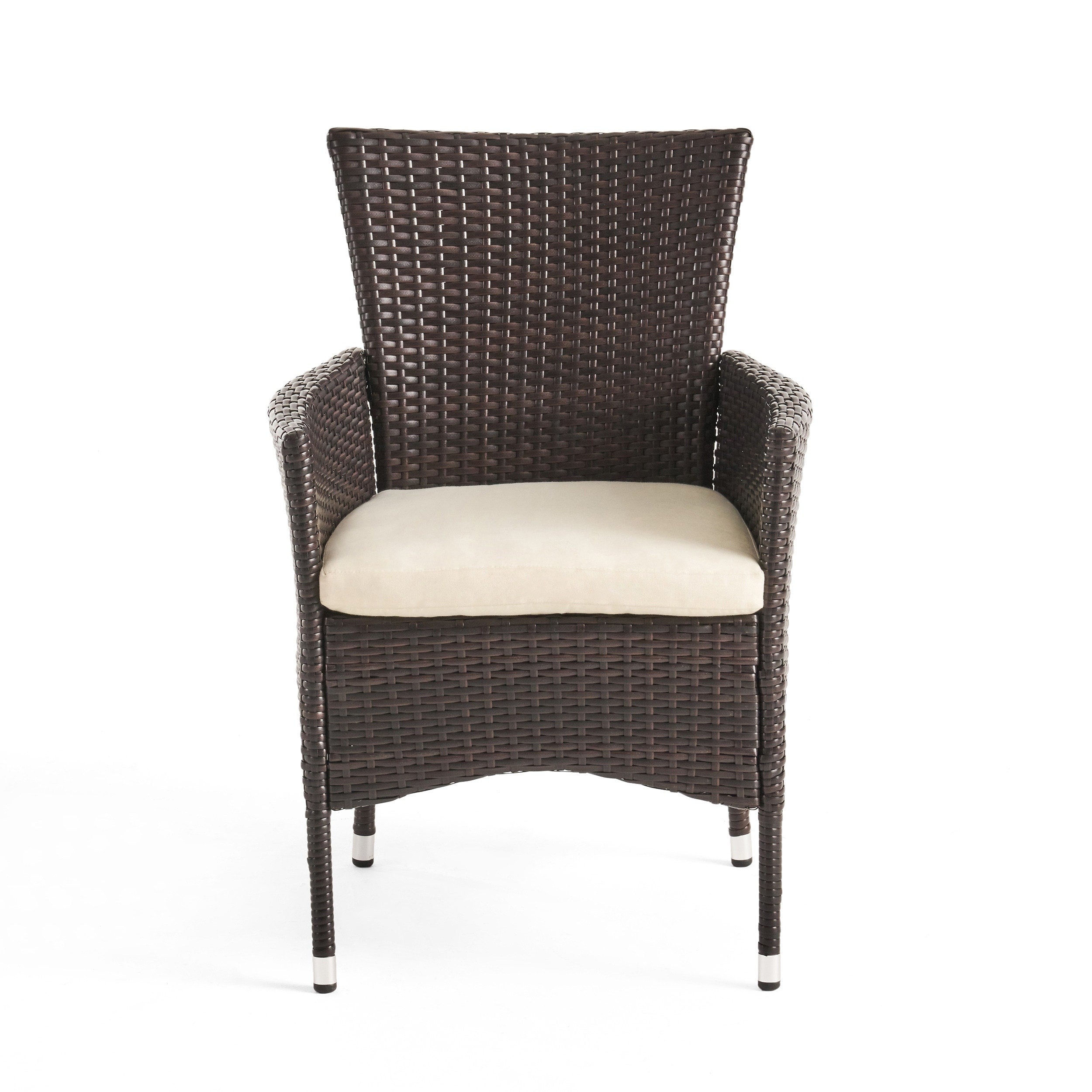 Ensemble bistrot d'extérieur Parker 3 pièces en osier avec coussins par Christopher Knight Home