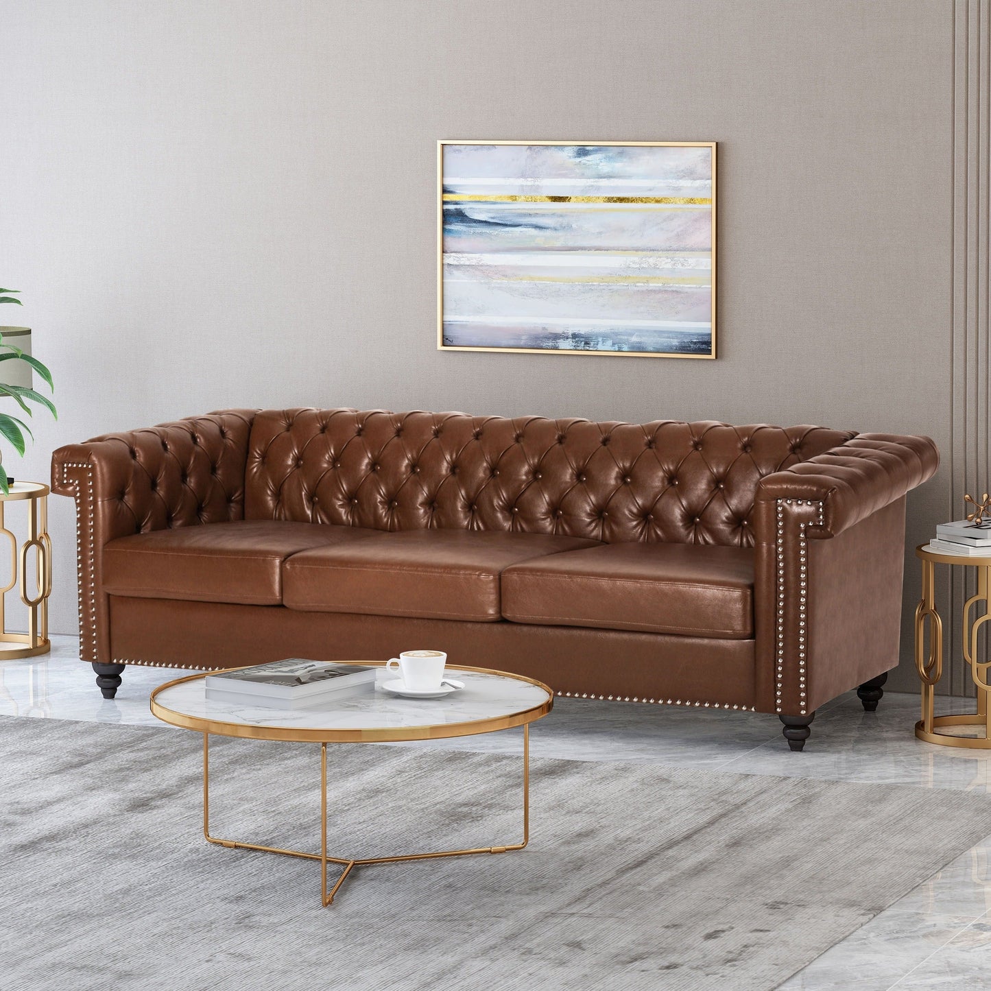 Canapé 3 places capitonné Parkhurst Chesterfield par Christopher Knight Home