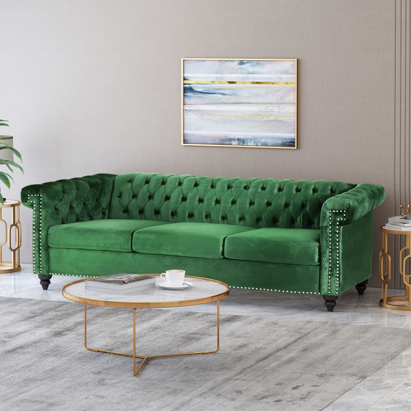 Canapé 3 places capitonné Parkhurst Chesterfield par Christopher Knight Home