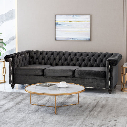 Canapé Parkhurst en velours capitonné par Christopher Knight Home