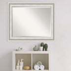 Miroir mural biseauté pour salle de bain - Cadre blanc Parlor
