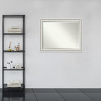 Miroir mural biseauté pour salle de bain - Cadre blanc Parlor