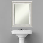 Miroir mural biseauté pour salle de bain - Cadre blanc Parlor