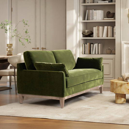Canapé Pasadena 75,5 en velours moderne avec dossier à coussins amovibles