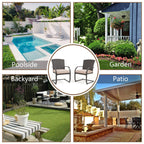 Ensemble de 2 chaises de salle à manger d'extérieur en osier, mobilier de jardin toutes saisons avec coussins pour jardin, piscine, arrière-cour, pelouse