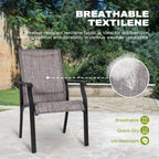 Ensemble de salle à manger de patio 7 pièces en aluminium avec chaises en textilène et trou pour parasol