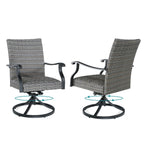 Ensemble de salle à manger de patio avec 6 chaises en osier, 2 chaises pivotantes et 1 table