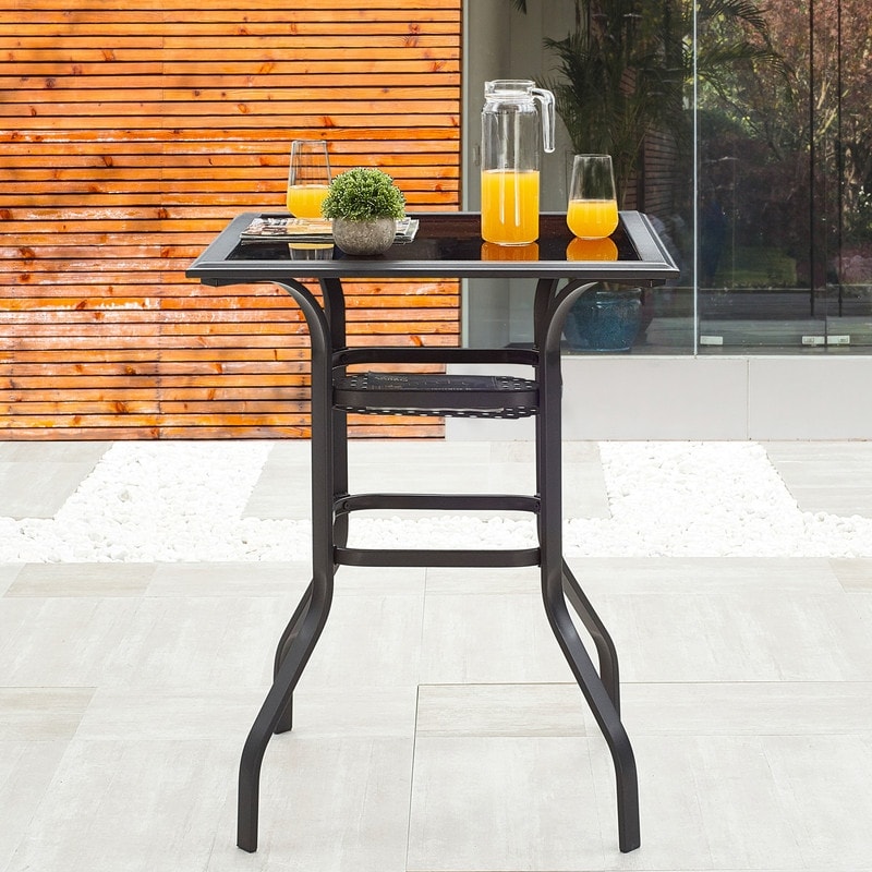 Ensemble de salle à manger de 11 pièces avec coussins gris, style bar, pour patio