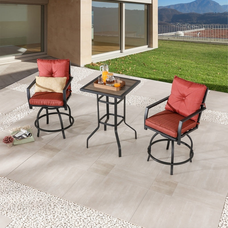 Patio Festival 3-Piece Outdoor Bar Height Bistro Dining Set