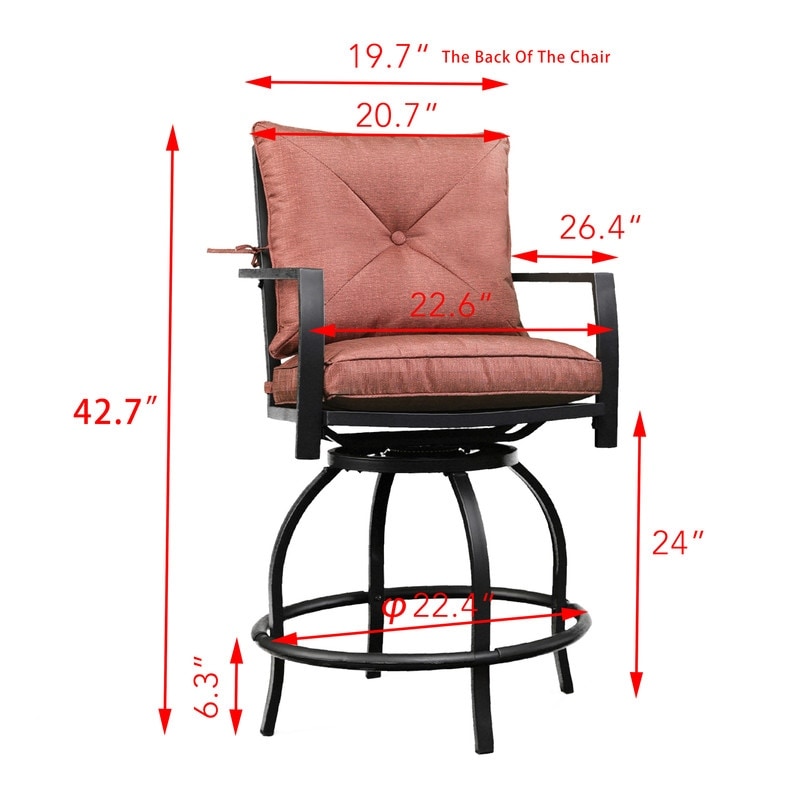 Patio Festival 3-Piece Outdoor Bar Height Bistro Dining Set