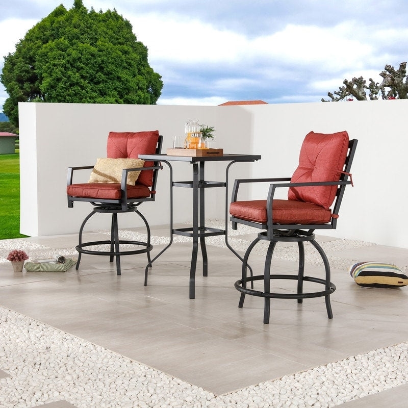 Patio Festival 3-Piece Outdoor Bar Height Bistro Dining Set