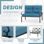 Ensemble de conversation en métal pour patio extérieur, 4 pièces