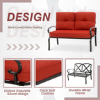 Ensemble de conversation en métal pour patio extérieur, 4 pièces
