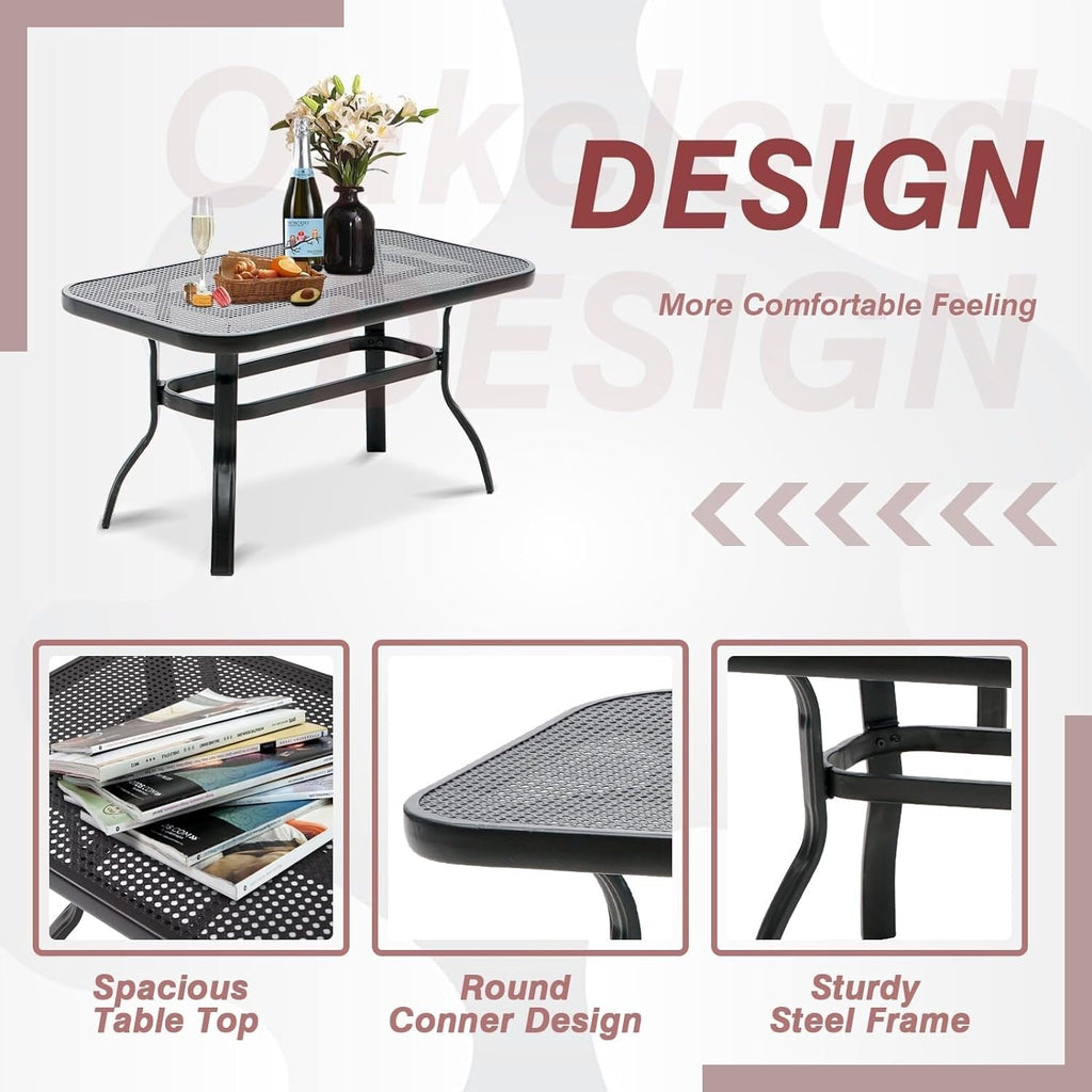 Ensemble de conversation en métal pour patio extérieur, 4 pièces