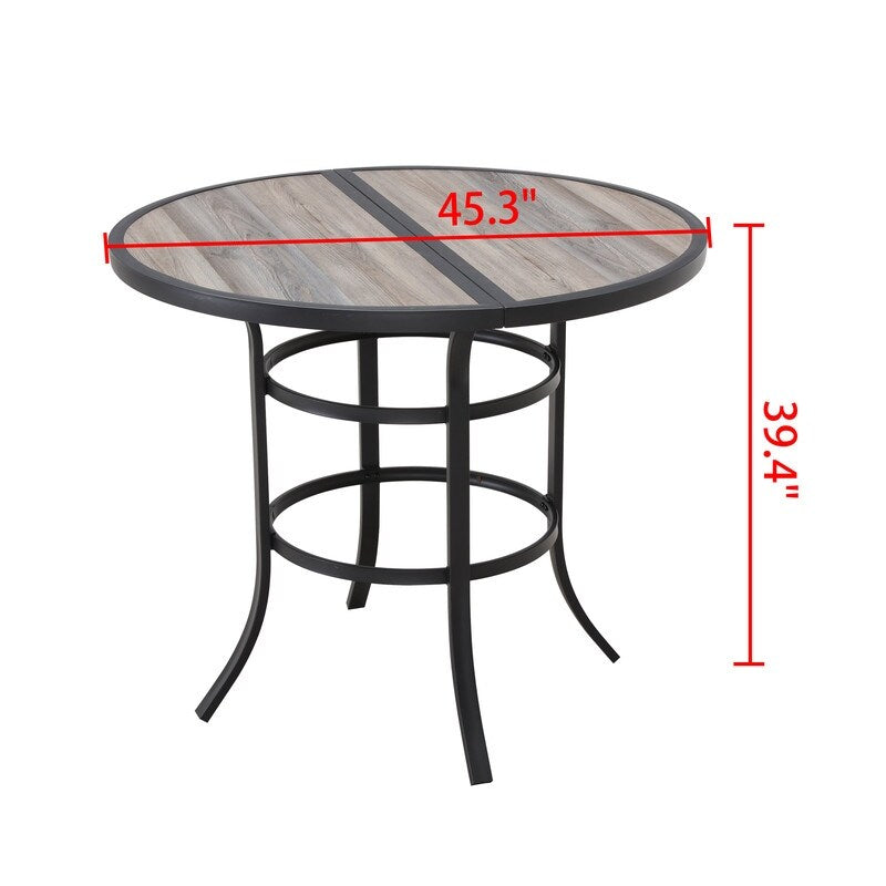 Ensemble de salle à manger d'extérieur Patio Festival pour 4 personnes, hauteur de bar ronde de 45,3 po