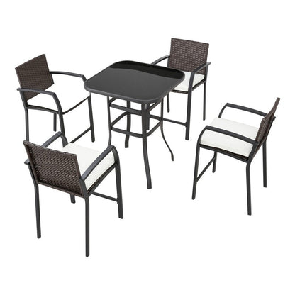 Ensemble de salle à manger bistrot d'extérieur Patio Festival pour 4 personnes, hauteur bar