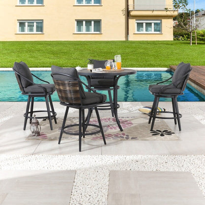 Ensemble de salle à manger bistrot d'extérieur Patio Festival pour 4 personnes, hauteur bar