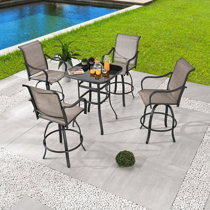 Ensemble de salle à manger bistro pivotant 5 pièces pour bar d'extérieur Patio Festival