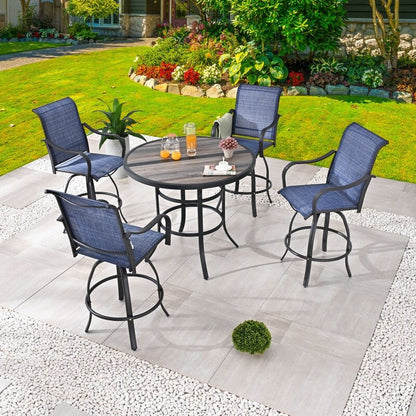 Ensemble de salle à manger d'extérieur Patio Festival pour 4 personnes, hauteur de bar ronde de 45,3 po