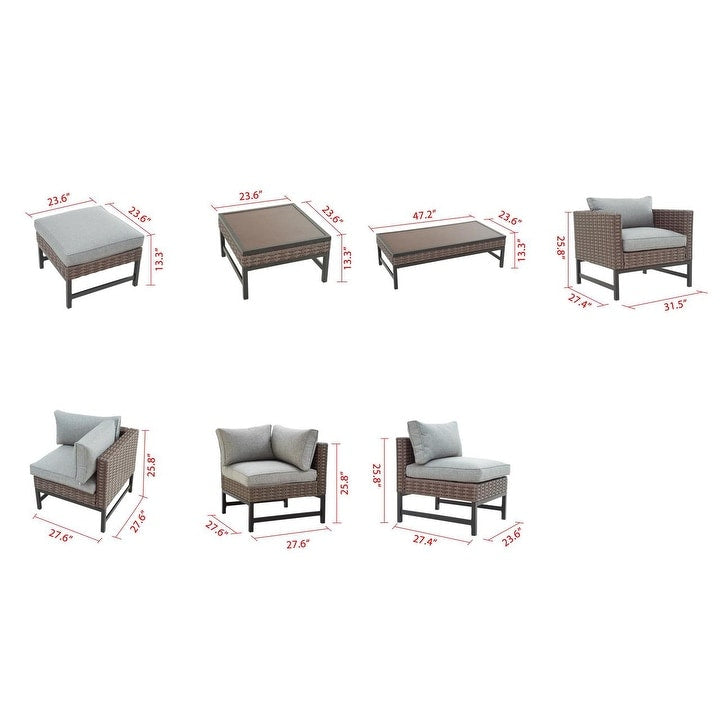 Patio Festival Right-Angle 7-Piece Outdoor Conversation Set