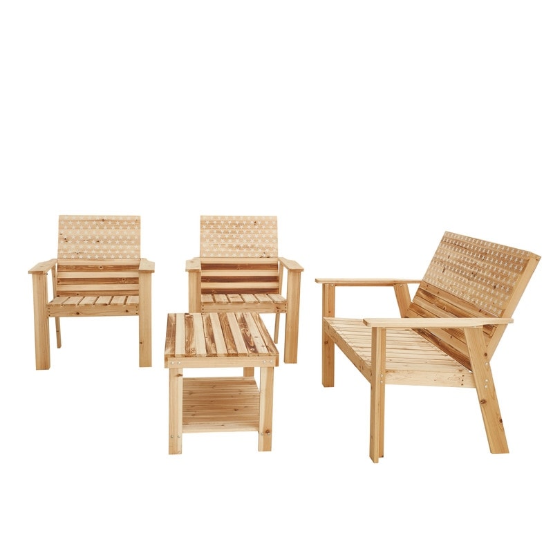 Patio Festival Stars & Stripes Wood 4-Person Seating Group
