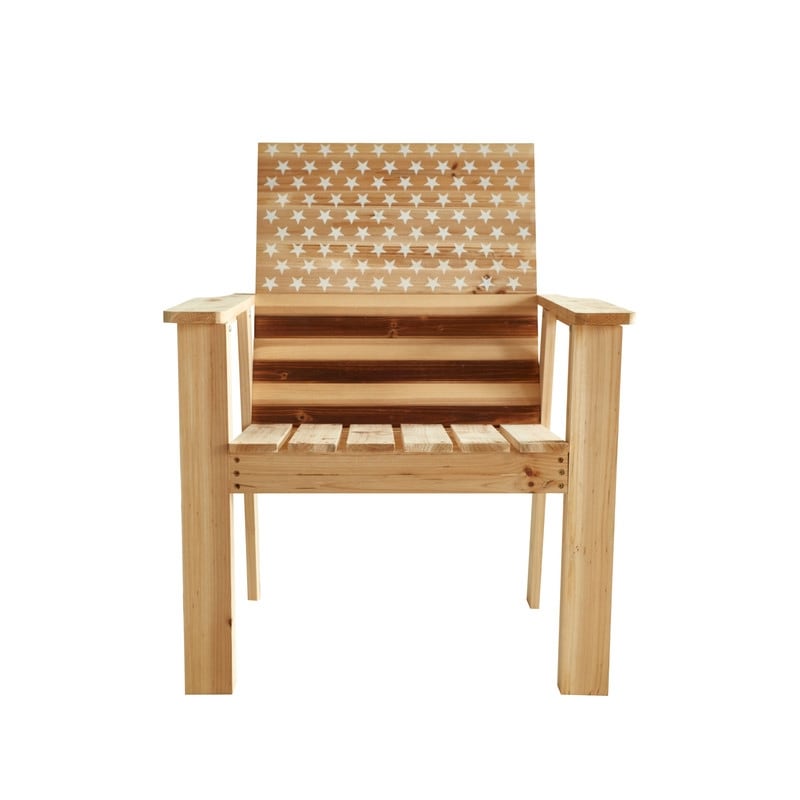 Ensemble de sièges en bois pour 4 personnes Patio Festival Stars &amp; Stripes