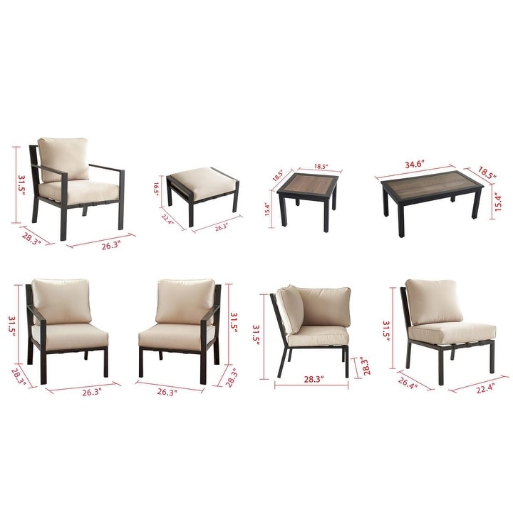 Patio Festival X-Back 5-Piece Outdoor Sofa Seating Set
