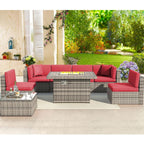 Ensemble de meubles de jardin 8 pièces avec table et foyer de 40 pouces