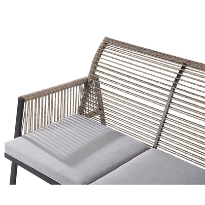 Ensemble de meubles de jardin - Canapé d'extérieur sectionnel en rotin et osier toutes saisons avec coussins moelleux
