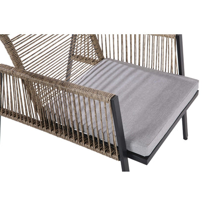 Ensemble de meubles de jardin - Canapé d'extérieur sectionnel en rotin et osier toutes saisons avec coussins moelleux