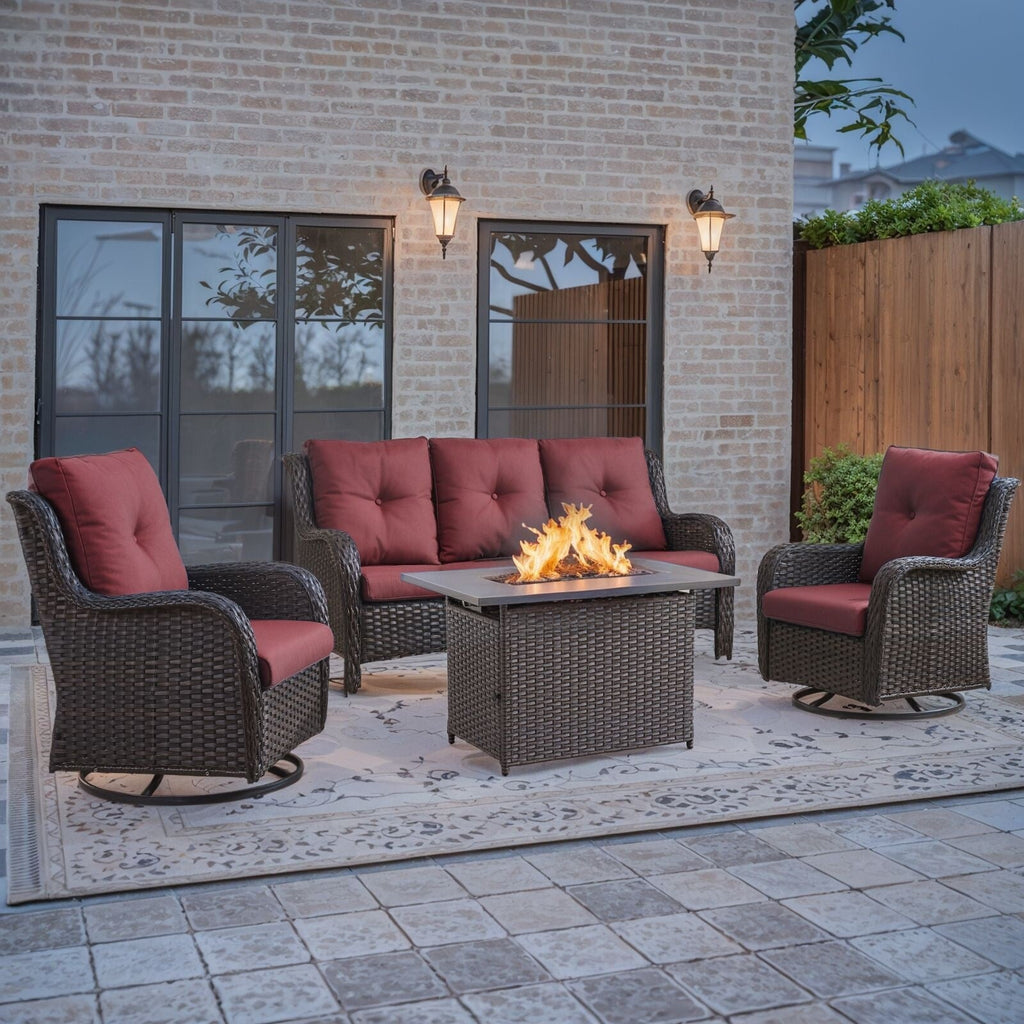 Ensembles de canapés de patio avec table de foyer